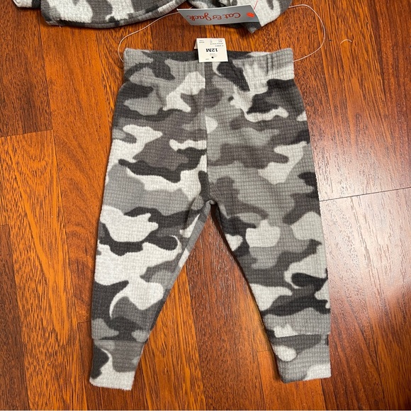 Cat & Jack Gray Camouflage Shirt Pants Set 12M Soft Cozy - Picture 4 of 6